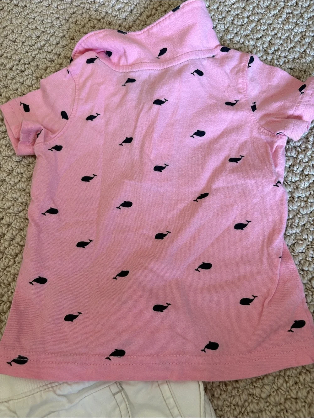 Baby Pink Polo Short with White Shorts 12 Months - Picture 5 of 6